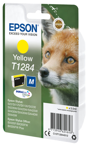 Epson Fox Singlepack Yellow T1284 DURABrite Ultra Ink Epson Fox Singlepack Yellow T1284 DURABrite Ultra Ink
